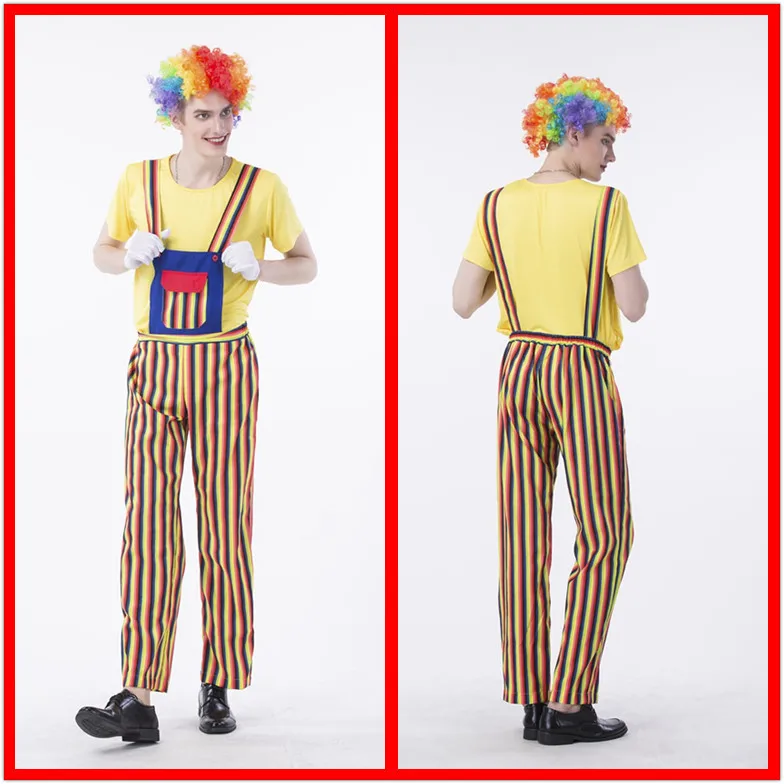

New Style Makeup Ball Magician Performance Clown Suit Set Swallow Tail Clothing Adult Men's Clown Clothing Suit