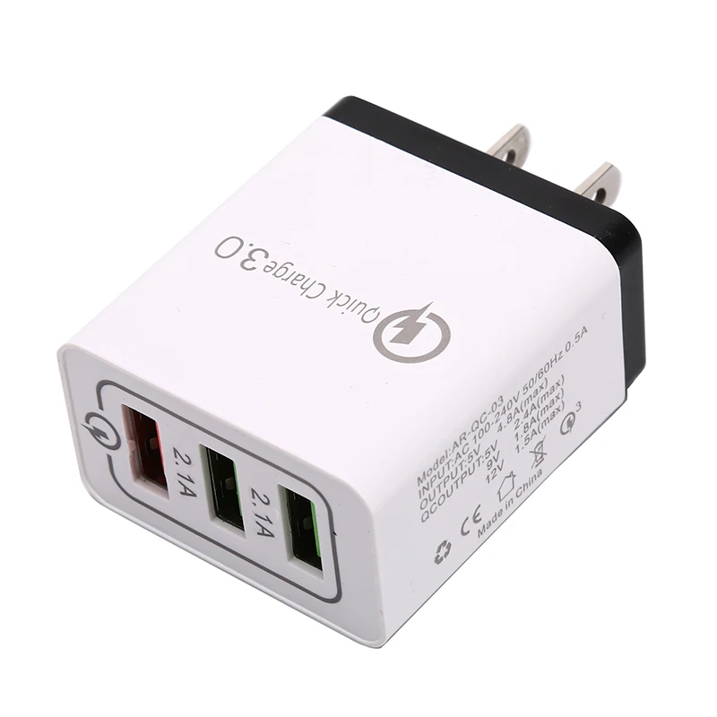 Горячее предложение, 3 порта, быстрое зарядное устройство QC 3,0, USB зарядное устройство для телефона, быстрое зарядное устройство с европейской вилкой, зарядное устройство для мобильного телефона, 3* USB