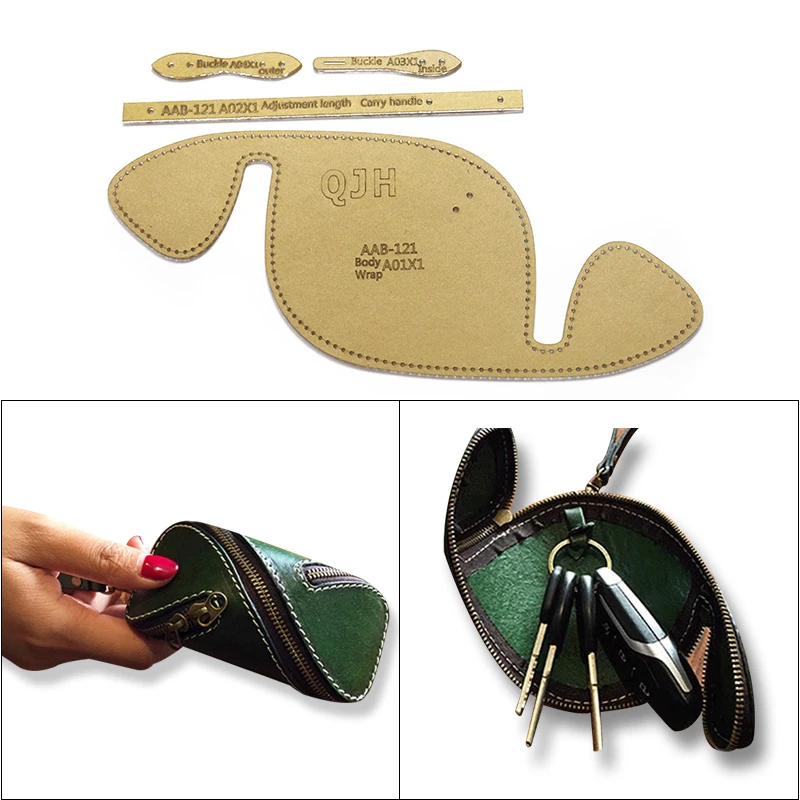 Coin purse Acrylic free cut cardboard version Car key Zipper creative storage bag manual DIY leather template mold tool |