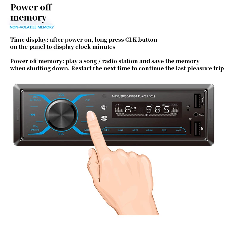 Universal Car MP3 Autoradio DAB FM RDS USB Player Colorful Lights Multimedia Player Car Radio Stereo bluetooth