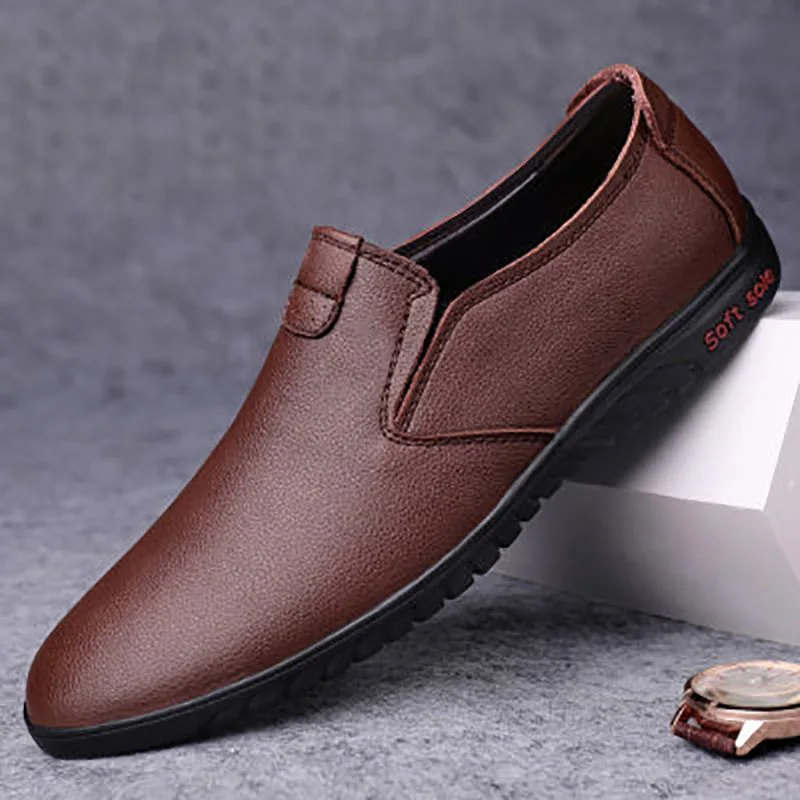 

Italian Mens Causal Shoes Comfort Soft-soled Business Shoes Male Slip On Moccasins Lazy Loafers Breathable Black Driving Shoes