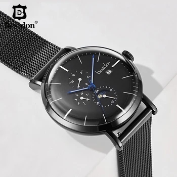 

Bestdon Original Genuine Mechanical Men's Watch Automatic Black Technology Sports Waterproof Brand Wristwatch Relogio Masculino