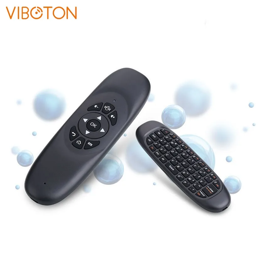 

C120 Russian English Gyroscope Fly air mouse 6 Axis Sensor android Remote Control mini 2.4Ghz wireless keyboard