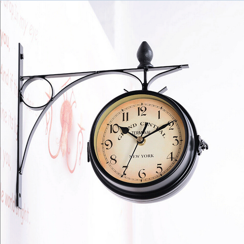 Открытый сад Paddington станция Лондон настенные часы двухсторонний внешний кронштейн