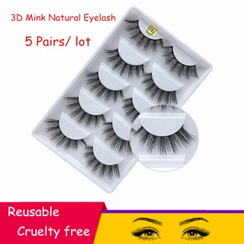 

Mink False Eyelashes Handmade Cruelty free 3d Mink Hair Lashes Natural 10-16mm Fluffy Eyelash Makeup Extension Lashes Faux cils