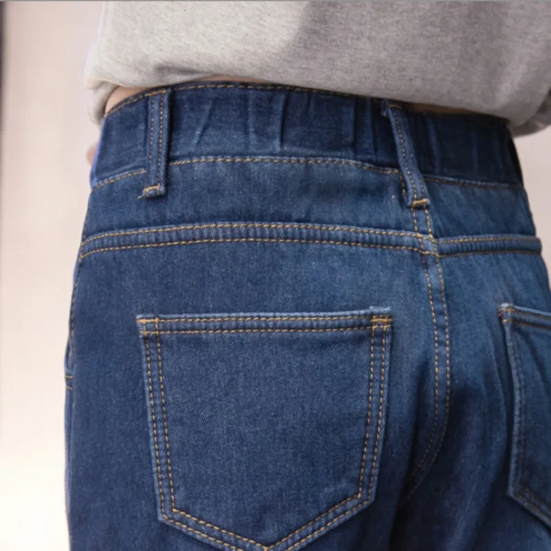 1148 повседневные свободные джинсовые брюки для девушек размера плюс 5XL, хлопковые джинсовые штаны со средней талией, эластичные женские шаровары на весну и осень