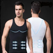 Корсет мужской формирователь для мужчин гинекомастия для похудения Талия Триммер молния Формирователи тела контроль живота Топы брюшный утягивающий жилет
