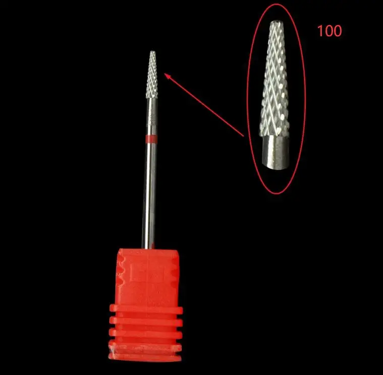 

100pcs Tungsten Nail Drill Bit Electric Manicure Drill For Machine Milling Cutter Nail Files Buffer Nail Art Equipment Accessory