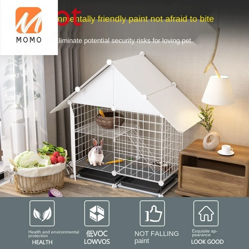 Luxury Rabbit Cage Anti-Spray Urine Household Double-Layer Rabbit Squirrel Supplies Extra Large Nest Indoor Luxury Villa