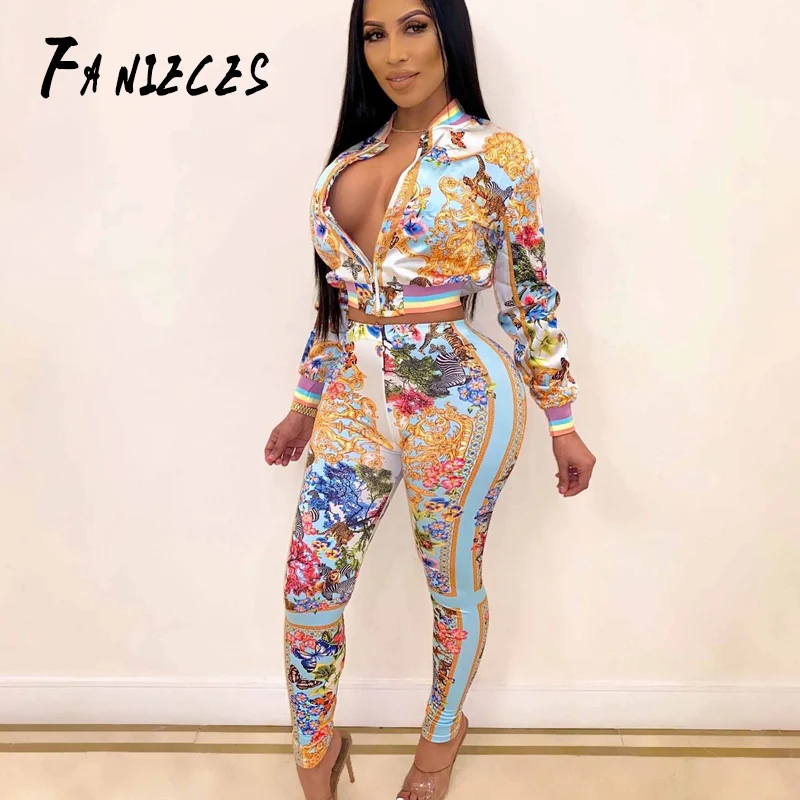 chain print tracksuit