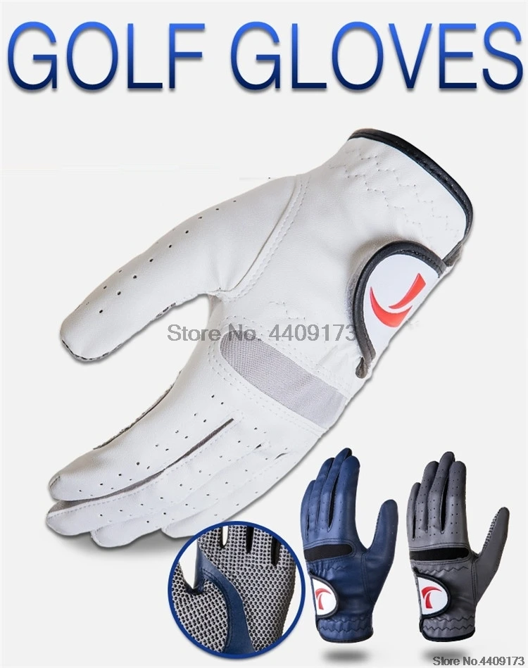 Мужские дышащие перчатки для гольфа из мягкой кожи для левой руки, противоскользящие перчатки для гольфа, мужские износостойкие спортивные варежки D0631