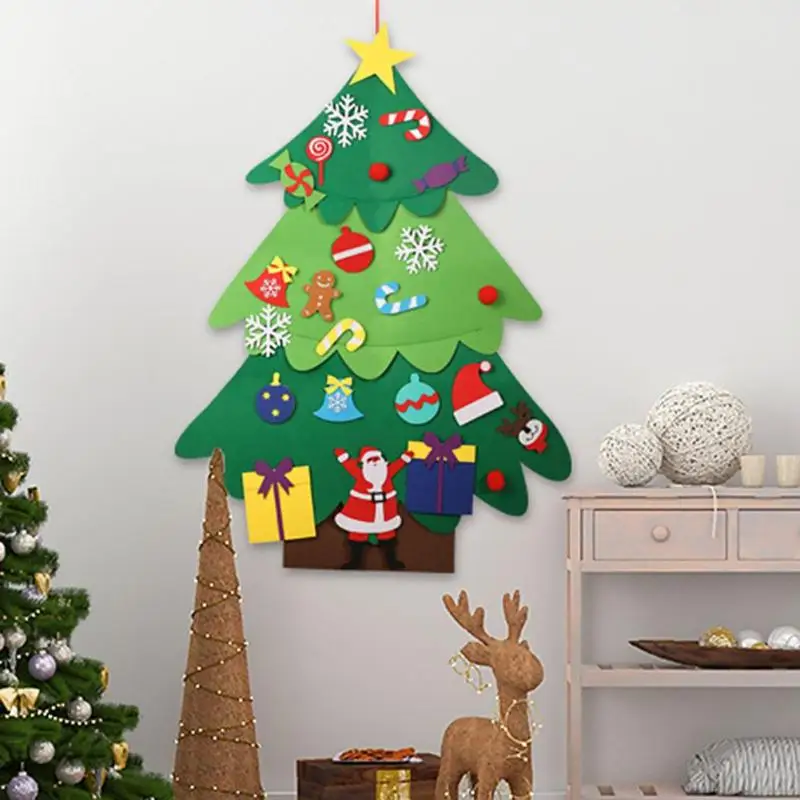 

Christmas Tree Shape Nonwoven Pendant Window Dressing Children DIY Decor