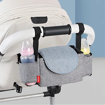 

Baby Stroller Organizer Mummy Diaper Bag Waterproof Baby Stuff Nappy Hanging Bag Cup Holder Carriage Pram Cart Bottle Bag