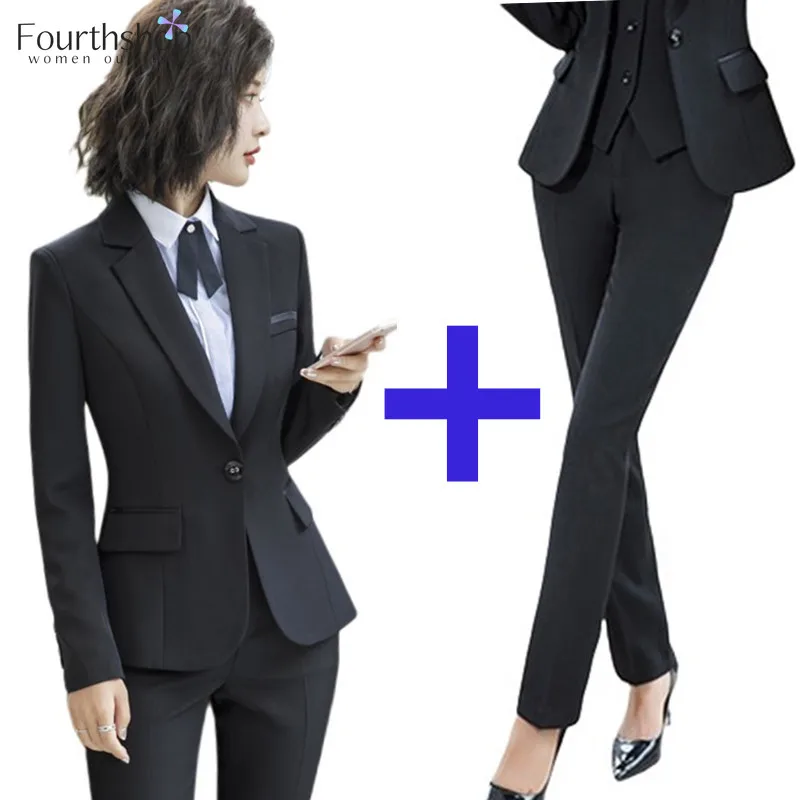 2021 Autumn Office Lady Work Suits Women Professional Business 2 Pieces Set  Formal Pants Blazer Suit Female Clothes 4XL XXXL - AliExpress