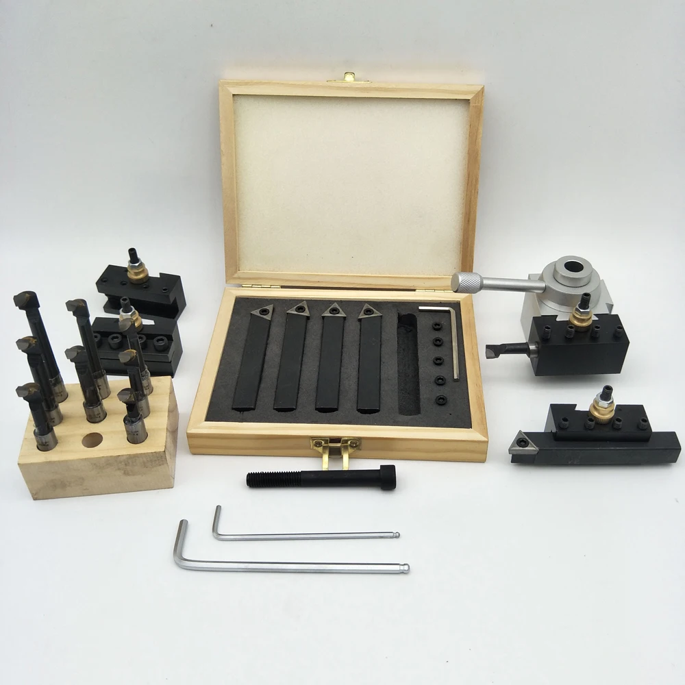 

Quick Change Post Holder Kit Boring Bar Turning Tool Set Holder for CNC Mini Lathe with 3/8" Boring Bar & Indexable Blade