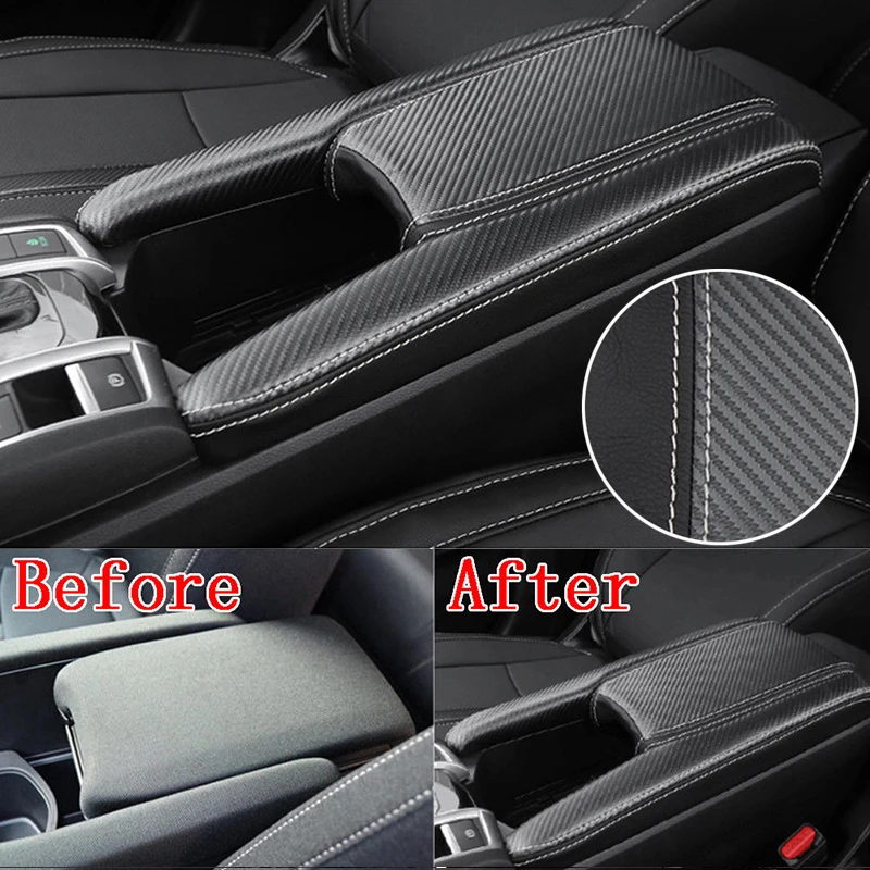 Накладка крышки для Honda Civic-18 подлокотник коробка поколение PU-кожа консоль коробка панель отделка внутреннее волокно