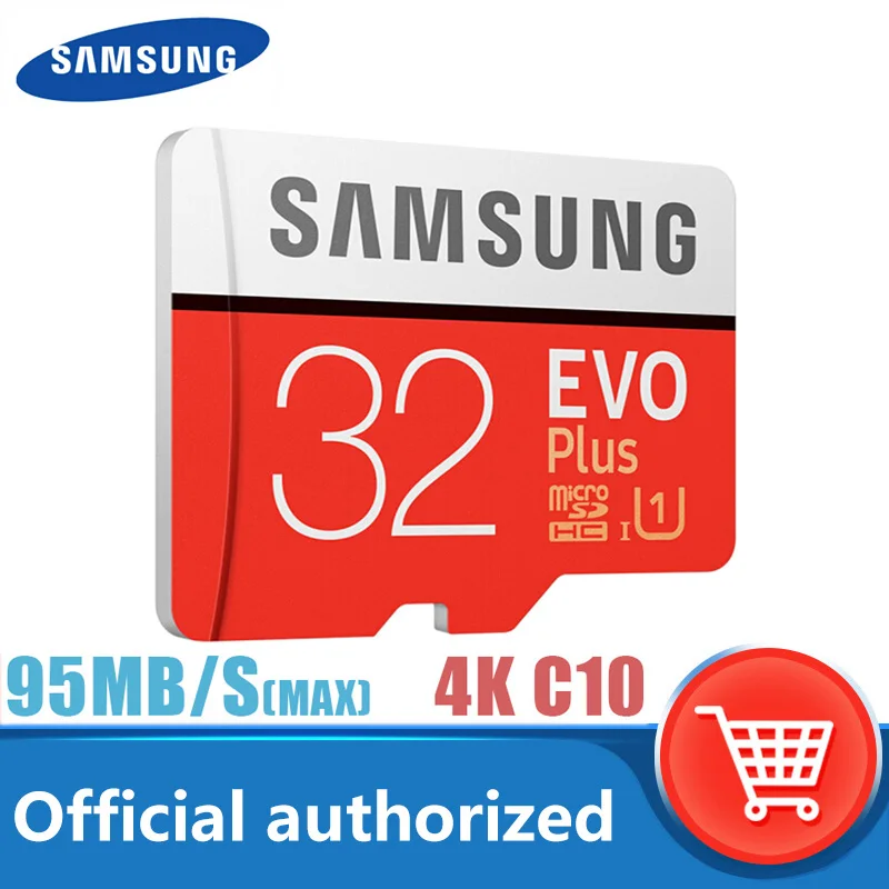 Оригинальная карта памяти Samsung Micro SD 32 Гб EVO PLUS max95MB/S Flash TF Class10 SDHC U1 для смартфона