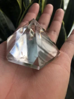 

Natural white quartz pyramid crystal new hexagonal pyramid 6 facing reiki healing pyramid cap