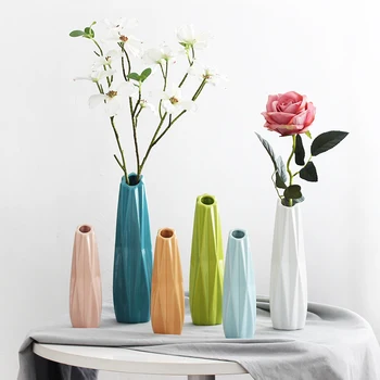 

Modern minimalist desktop ceramic vases Floral art floral small fresh simulation flower vases Nordic ornament Home wedding decor