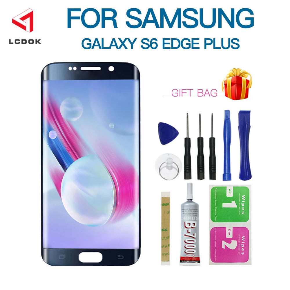 

100% Tested LCD For Samsung Galaxy S6 Edge Plus G928 G928F LCD Display Touch Screen Digitizer Assembly Panel Pantalla with Frame