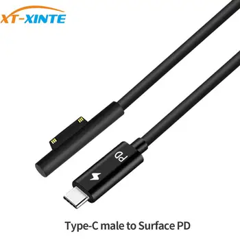 

1.5M/4.9FT Power Fast Charger Type C Male to for Microsoft Surface Pro 3 4 5 6 Extension Cord PD Emulator USB-C Charging Cable