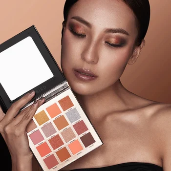 

Tropical Imprint 16 Colors Eyeshadow Tray Waterproof Smudge-proof Easy To Color Shimmer Matte Eye Shadow