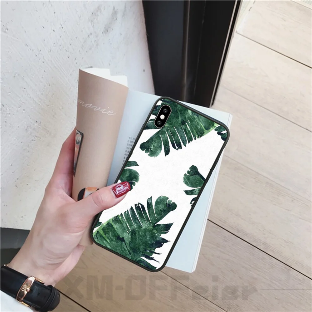 Для iPhone 11 pro max пальмовых листьев горный белый снег чехол для мобильного телефона