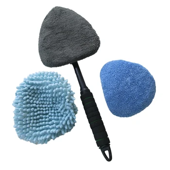 

3pcs Detachable Handle Glass Wiper Kit Windshield Wipe Cleaner Auto Car Window Cleaning Wipe Cloth Mop For Car Auto Supplies