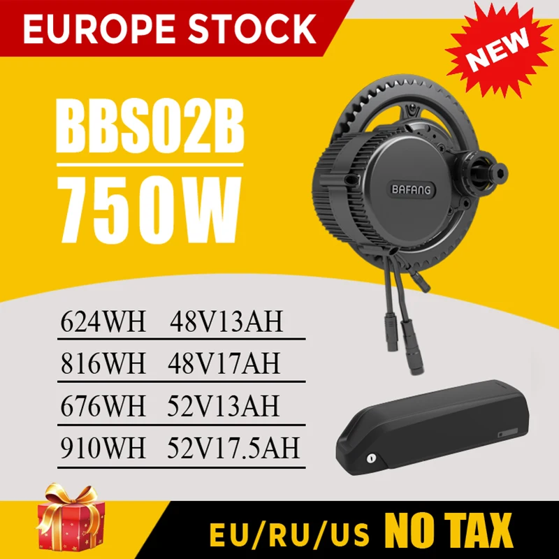 Bafang мотор BBS02B 750 Вт 48 В bafang среднего привода электродвигатель для
