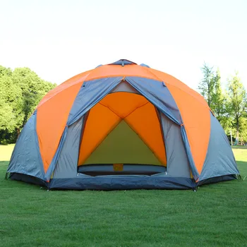 

Double-layer 3-door 6-corner tent can accommodate 10 people manual tent Outdoor mountaineering beach family camping tent