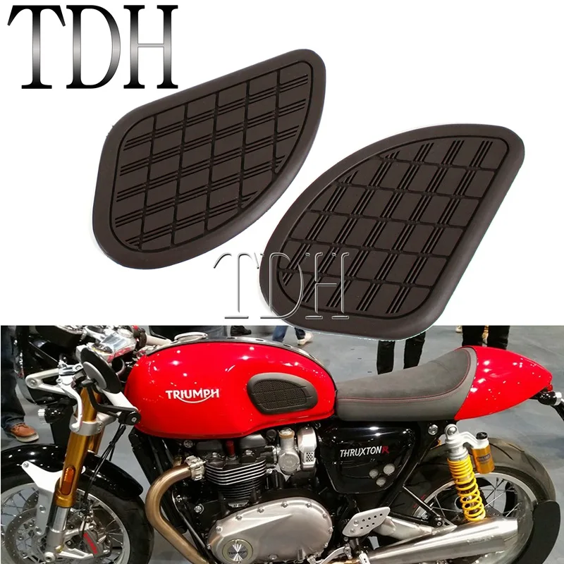 

1 Pair Old School Gas Tank Knee Pad Tank Grip Pad Traction Sticker Rubber Protector for Cafe Racer Triumph XS650 CB750 SR KZ BMW