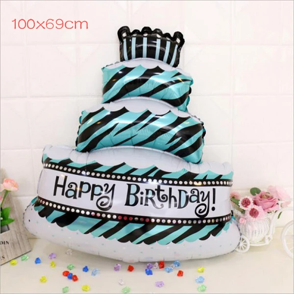 Blue cake С Днем Рождения шар буквы латексные Фольга шары домашний праздник Свадебные украшения Декор Алфавит воздушные шары для детей Baby Shower - Цвет: Blue cake