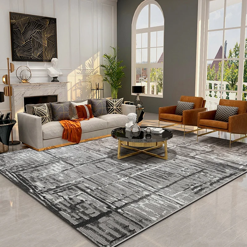

Nordic Grey Rugs and Carpets for Home Living Room Soft Modern Abstract Carpets Bed Bedroom Non-slip Mat Large Rugs