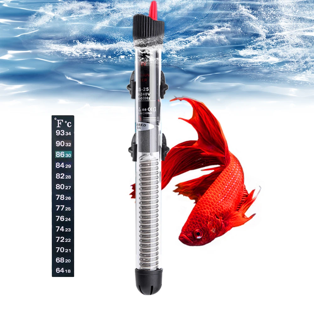 Submersible Water Vitreous Heater Heating Rod for Aquarium Fish Tank EU Plug 