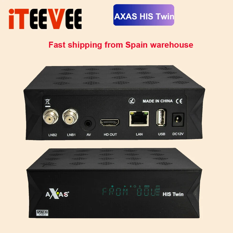 Спутниковый ресивер Full HD с 2x DVB S2 спутниковым тюнером установленным Axas HIS Twin Linux E2