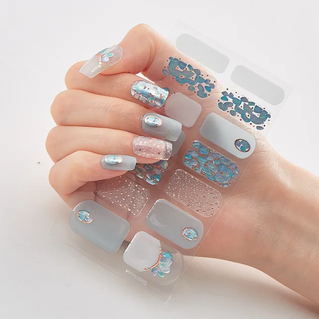 Four Sorts of Nail Stickers Fashion Nail Wraps Self Adhesive Manicure Decoracion Nail Strips Nail Sticker Set Nail Art DQ3-49