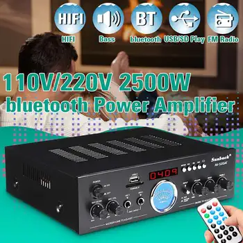 

2500W Home Theater Amplifiers bluetooth 2.0 Channel Audio Stereo Power HiFi Amplifier Surround AMP Mixer USB FM