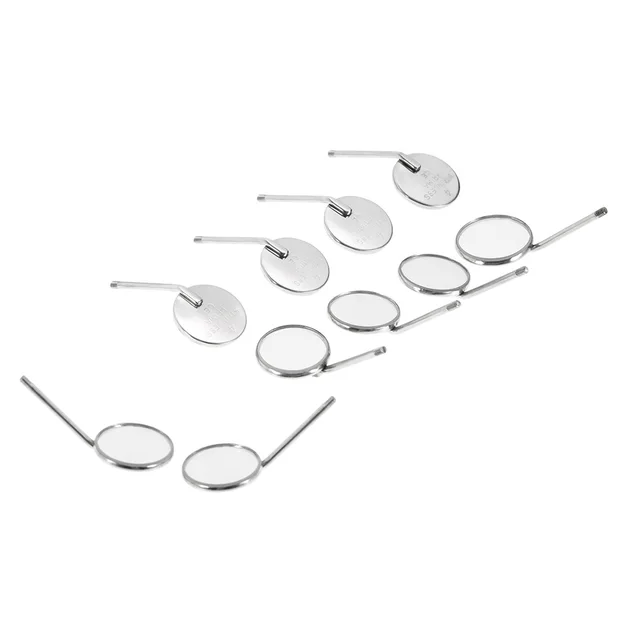 5/10 Pezzi Bocca Dentale Specchio Testa In Acciaio - Foto 8