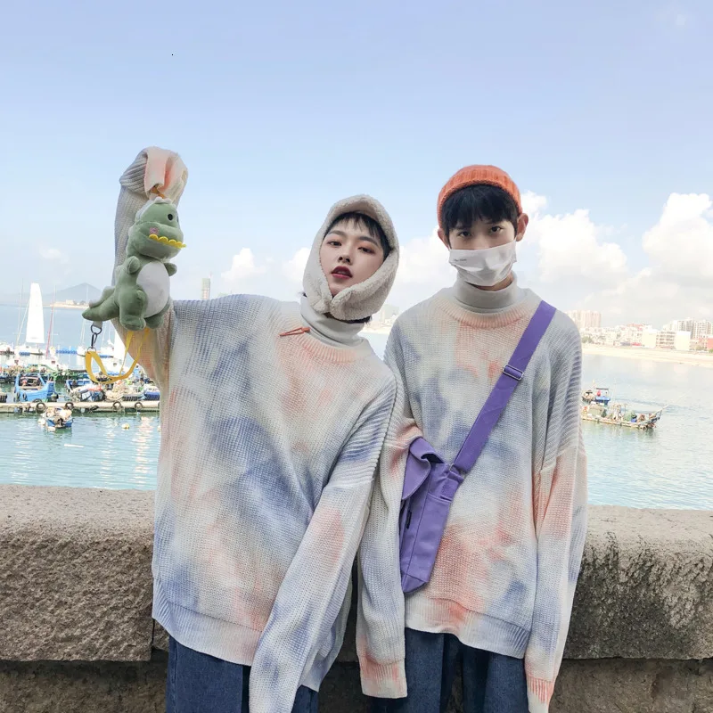 Sweater Men Warm Fashion Tie Dye Print Casual Knit Sweater Man Streetwear Sweter Clothes Hip Hop Loose Long Sleeve Pullover Men Sweater Men Warm Fashion Tie Dye Print Casual Knit Sweater Man Streetwear Sweter Clothes Hip Hop Loose Long Sleeve Pullover Men