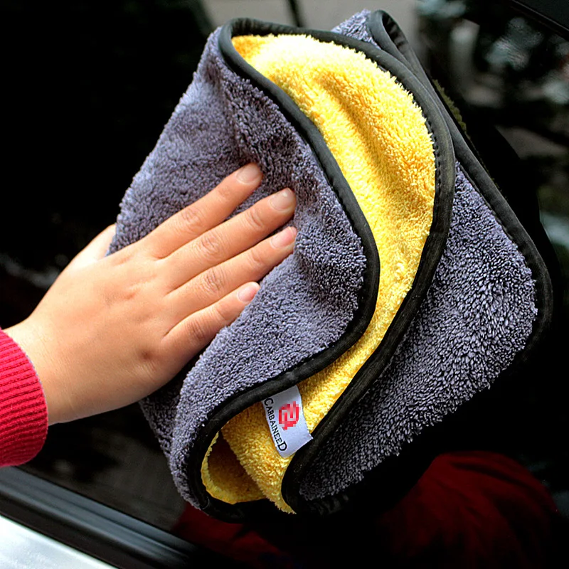 Car Care Car Cleaning Towel Hemming Microfiber Coral Velvet Cloth Double Sided 