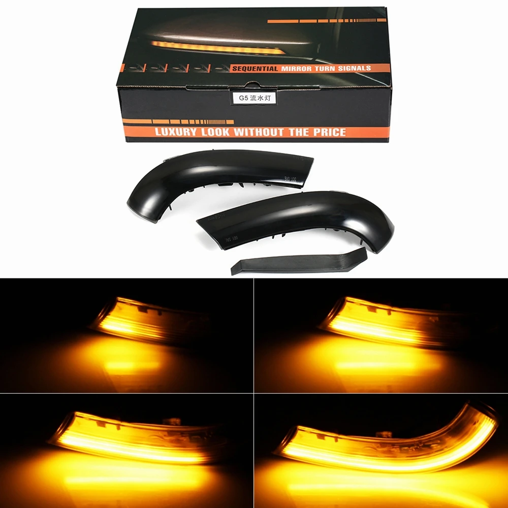 Najtaniej 2 sztuk włączony kierunkowskaz przepływu światła boczne lustro migacz sekwencyjne wkręcana lampa dla Volkswagen VW GOLF 5 Jetta MK5 Passat B5.5 B6 EOS
