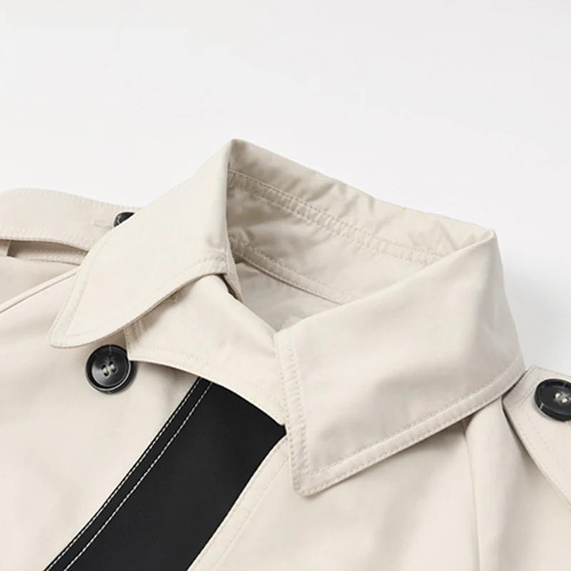 GALCAUR Hit Color Patchwork Windbreaker For Women