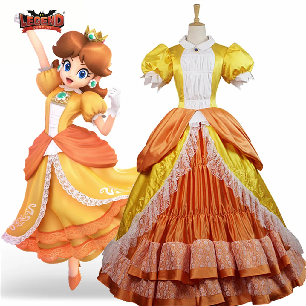 ピーチ姫デイジードレスコスプレ衣装大人デイジー黄色ドレス 映画 テレビ衣装 Aliexpress ピーチ姫デイジードレスコスプレ衣装大人デイジー黄色ドレス 映画 テレビ衣装 Aliexpress