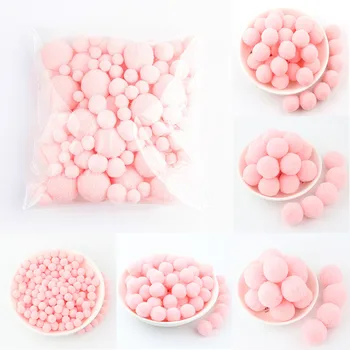 

Pompom DIY Soft Fluffy Plush Pom Poms Balls 8mm 10mm 15mm 20mm 25mm 30mm Sewing On Cloth Accessories For Wedding Decoration