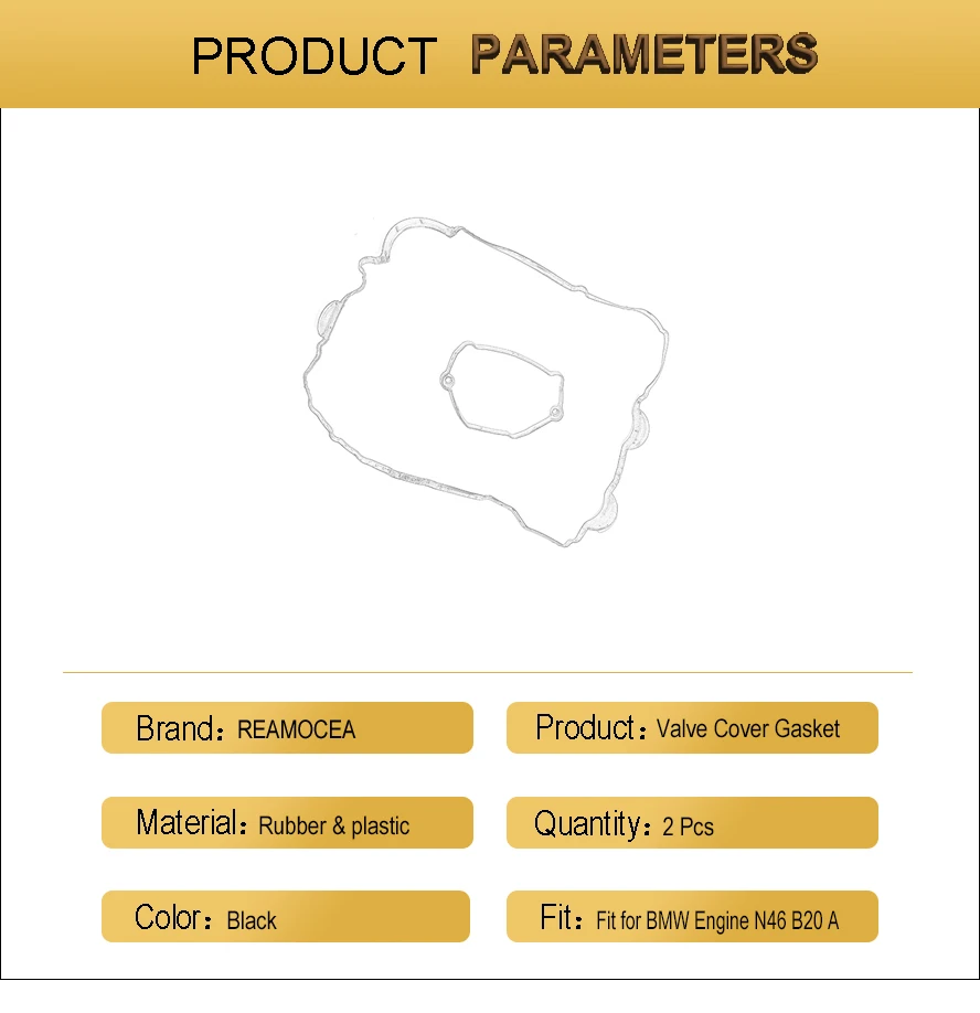 Reamocea Valve Cover Gasket Seal Set 11120035738 035738 Fit for BMW 3 Series N46 B20 A 2004 2012 For BWM 1 5 Series E82 E90 E93 (13)