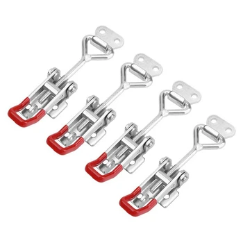 

4-Pack Pull Latch - Metal Adjustable Door Cabinet Box Case Toggle Latch Hasps Toggle Clamp - 550 Lbs Capacity (4.41.30.8 Inch)