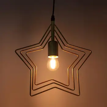 

luminaire suspendu E27 LED Hanging Light Pendant Lamp Star Shape Bar Porch for Restaurant 100-240V Restaurant Light