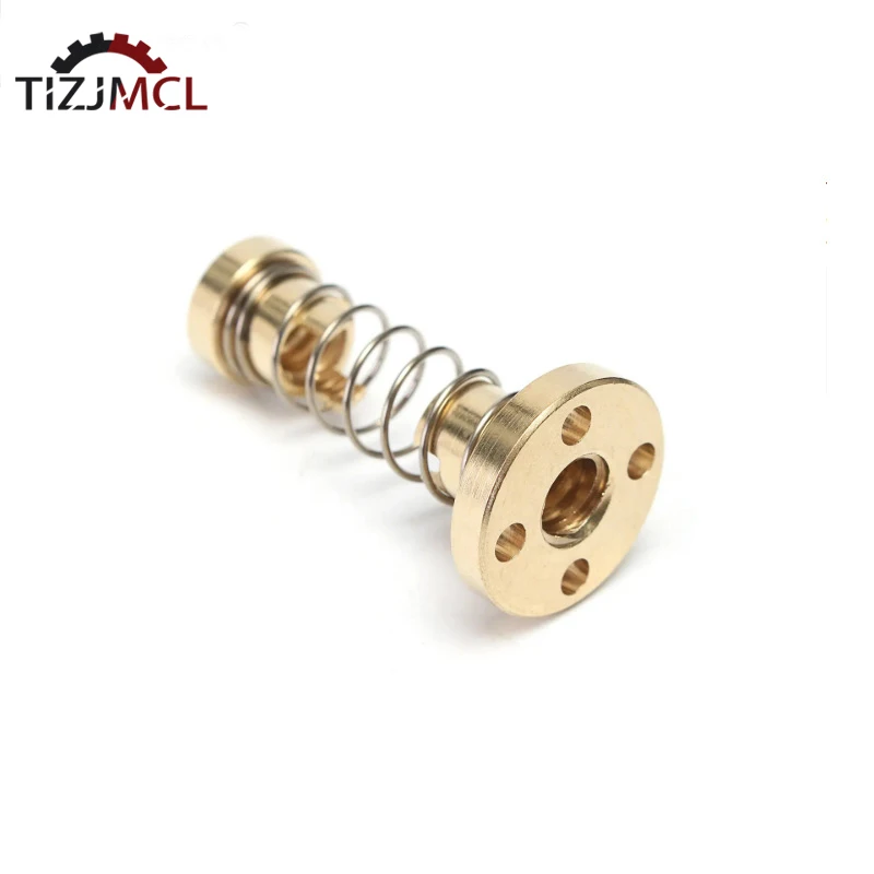 T8 Lead Screw Anti Backlash Spring Nut Loaded Elimination Gap Nut 2mm 4mm 8mm For Acme Threaded Rod DIY CNC 3D Printer Parts lead screw
