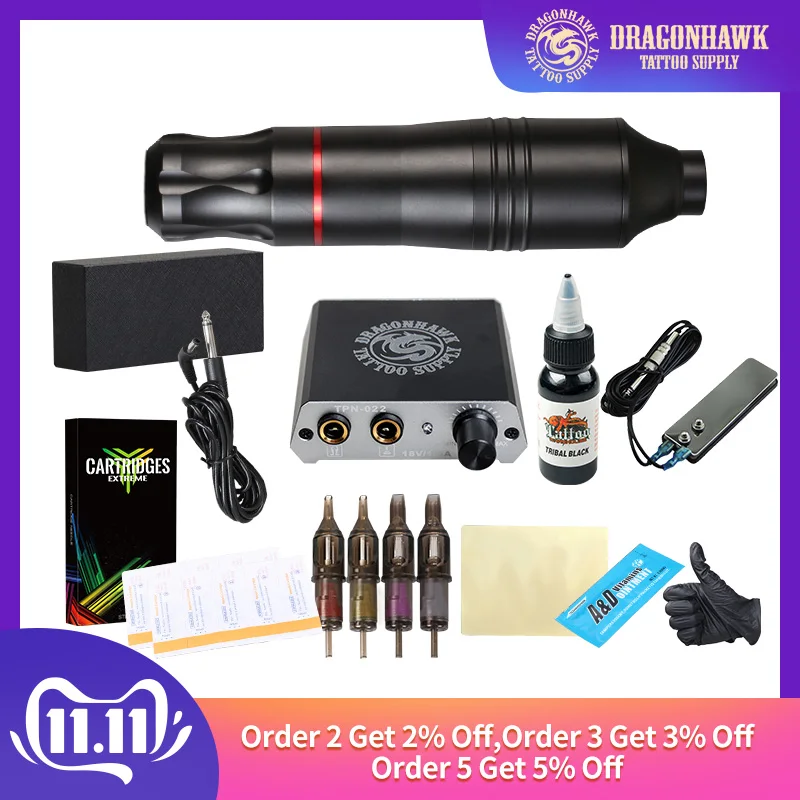 Prix Kit de stylo compelte attoo Kit de maquillage Permanent machines rotatives Mini puissance cartouche de tatouage aiguilles approvisionnement