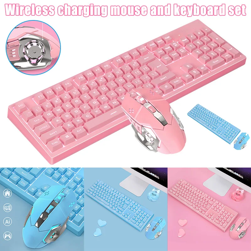 

2.4G Wireless Keyboard Mouse Combos Rechargeable Mechanical Keyboard Mice Set GDeals